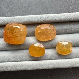 Natural Burma yellow sapphire EPR set loose gemstones